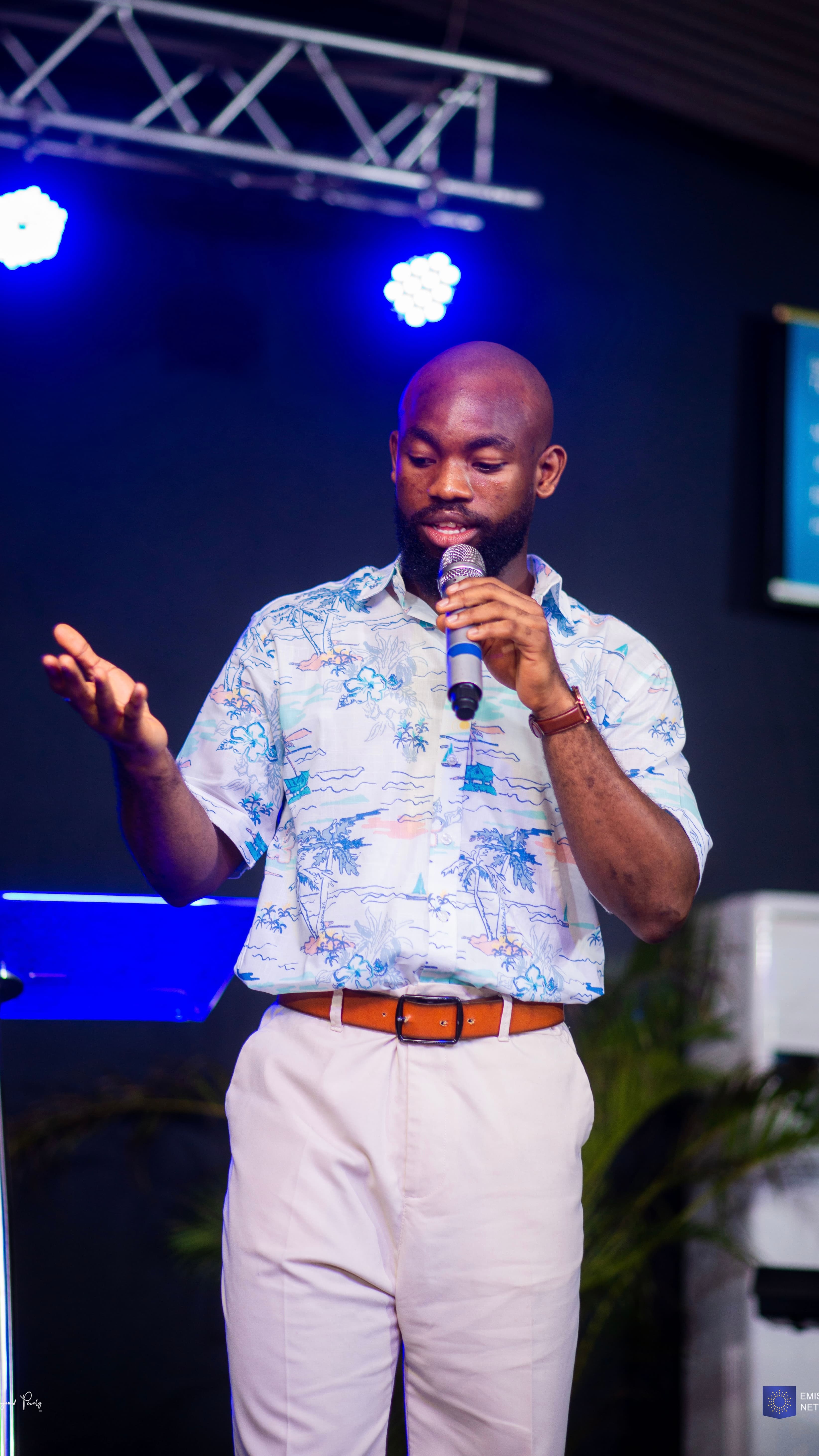 David Ejere presenting at a workshop